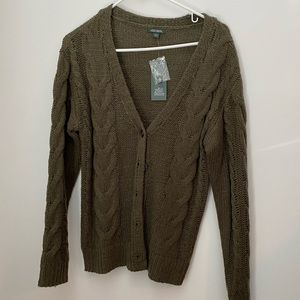 Wild Fable NWT Dark Green Cable Knit Cardigan